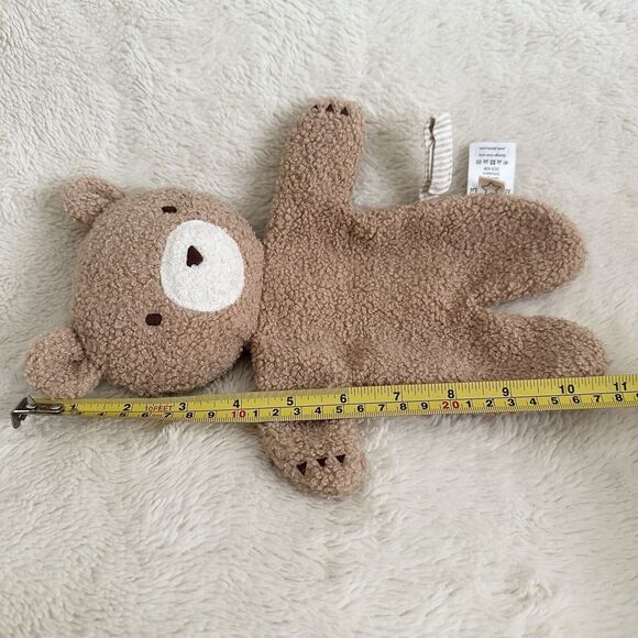 Albetta Creation Tan Teddy Bear Flat Baby Lovey Pacifier Holder 11” Plush Toy - Picture 6 of 6